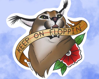 Big Floppa Meme Cat Sticker