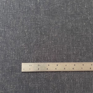 Slate Navy Blue Linen Blend Fabric -  linen Polyester blend fabric Modern white slub texture for sewing and home decor woven linen blend