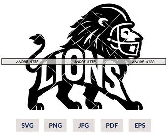 Lions Mascot Football Logo - Bold Animal-Inspired Team Design (Svg, Png, Jpg, Eps, Pdf, Digital Download)