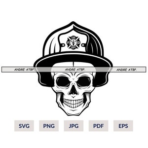 Firefighter Skull Svg File | Firefighter svg | Fireman svg | Firefighter Shirt | Firefighter Png | Firefighter Clipart | 911 Svg | Cut files