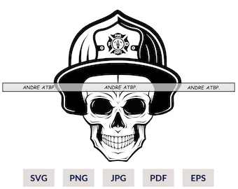Firefighter Skull Svg File | Firefighter svg | Fireman svg | Firefighter Shirt | Firefighter Png | Firefighter Clipart | 911 Svg | Cut files