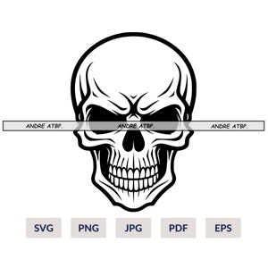 Skull SVG, Skull Clipart, Skull Cut File For Cricut , Skull Png , Skull vector, Skull Silhouette, eps, jpg, png, pdf