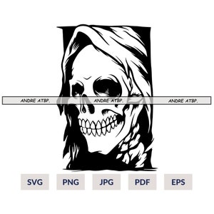 Death SVG | Grim Reaper SVG T-Shirt Decal Vinyl Stencil Graphics | Cricut Cut File Silhouette Cuttable Clipart Vector Digital Png Eps