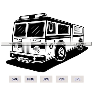 Fire Truck SVG, Fire Engine SVG, First Responder Svg, Fire Truck Clipart, Fire Truck Files for Cricut, Cut Files For Silhouette, Svg files