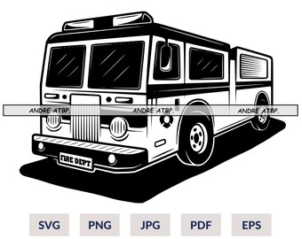 Fire Truck SVG, Fire Engine SVG, First Responder Svg, Fire Truck Clipart, Fire Truck Files for Cricut, Cut Files For Silhouette, Svg files