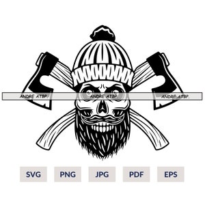 Lumberjack Skull svg, Skull Svg, Lumberjack Clipart, Lumberjack Cutfile, Lumberjack Skull png, Wood Cutter svg,Logging svg, Logger Dad svg