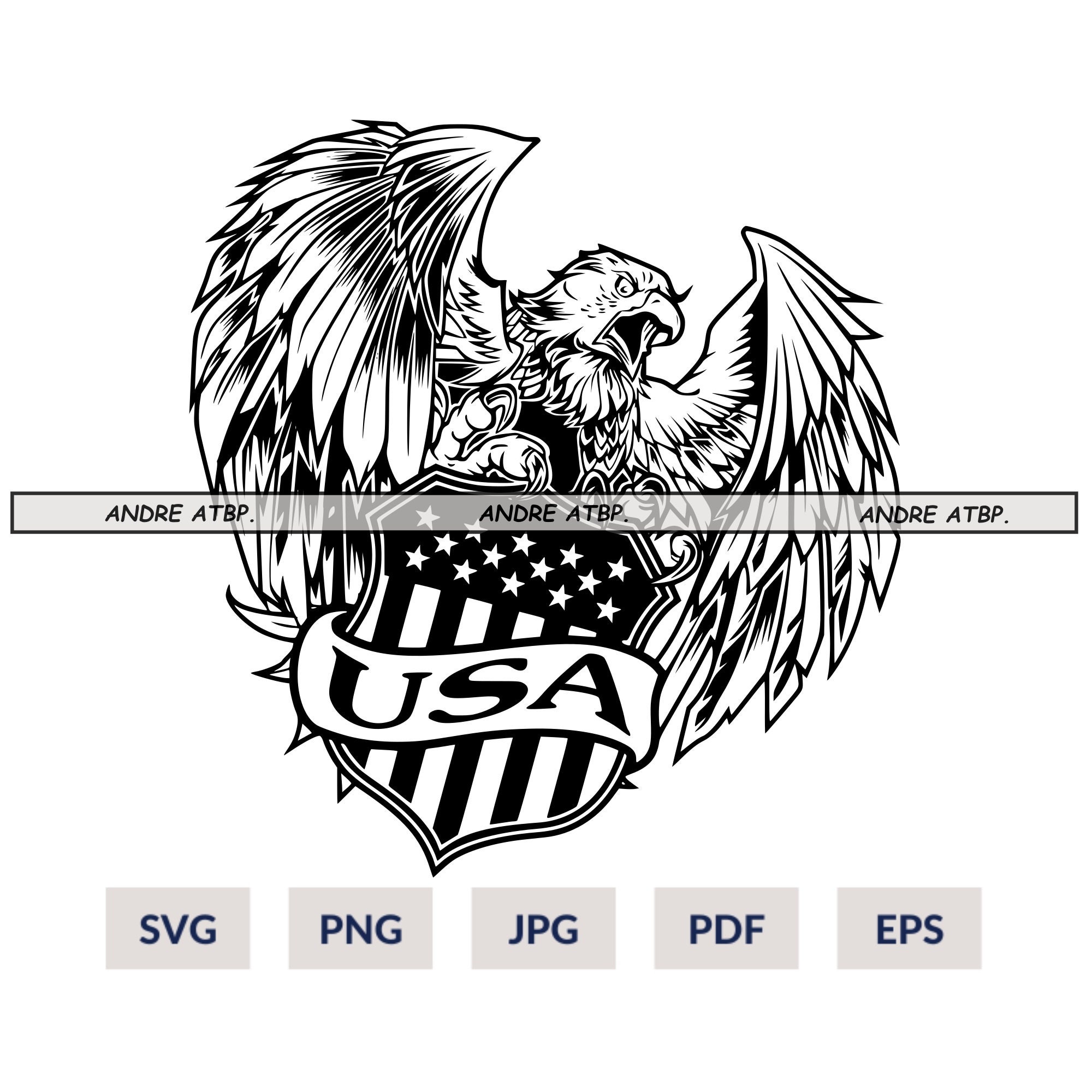 Patriotic Eagle Svg File | Eagle Through Flag Svg | American Flag Svg ...