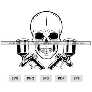 Paint Brush Painter Svg | Air Brush Painter svg | Painting svg | Painting Shirt svg | Painting Clipart | Painter Skull svg | Png Jpg Eps Pdf