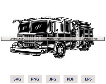 Fire Truck SVG | Fire Engine SVG | First Responder Svg | Fire Truck Clipart | Fire Truck Files for Cricut | Cut Files For Silhouette | Png