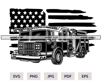 US Fire Truck SVG | Fire Engine SVG | First Responder Svg | Fire Truck Clipart | Fire Truck Files for Cricut | Cut Files For Silhouette