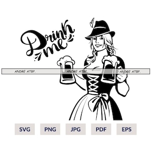 Drink Me SVG, Beer SVG, Octoberfest SVG, Beer T-Shirt Decal Sticker Graphics, Cricut Printable Clip Art Vector Digital Svg Png Eps Jpg