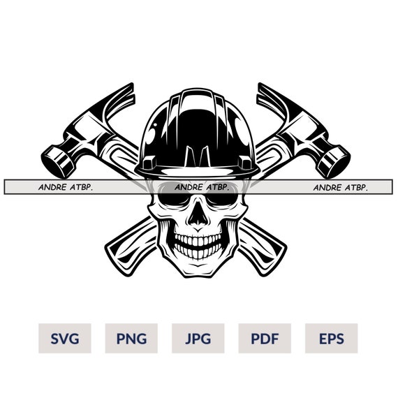 Skull With Crossed Hammers Svg, Carpenter Repair Skull Svg