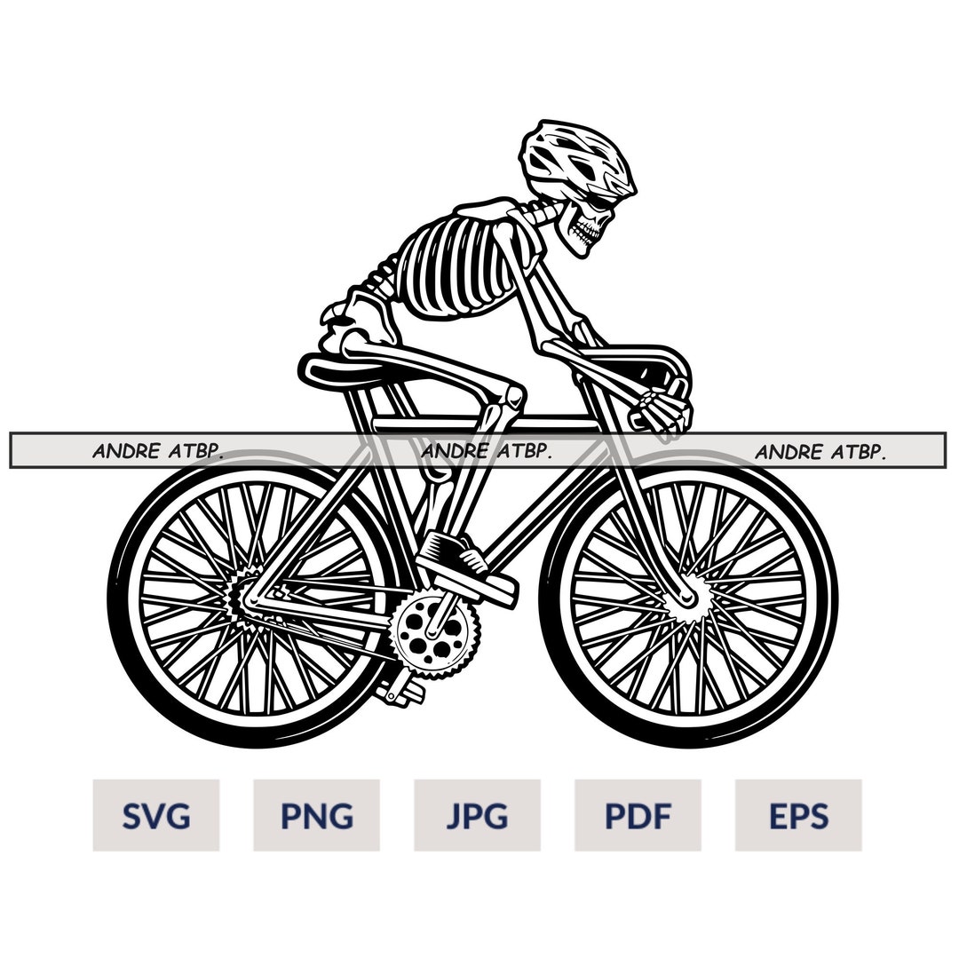 Skeleton Riding Bicycle SVG Cycling SVG Bike SVG Racing Etsy