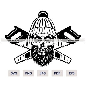 Lumberjack Skull svg, Skull Svg, Lumberjack Clipart, Lumberjack Cutfile, Lumberjack Skull png, Wood Cutter svg,Logging svg, Logger Dad svg