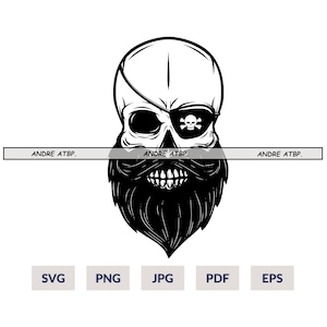 Pirate Skull Svg | Pirate SVG | Skull Svg | Pirate Clipart | Pirate Cut Files For Silhouette | Pirate Vector | Png Pdf Jpg Eps Cricut Design
