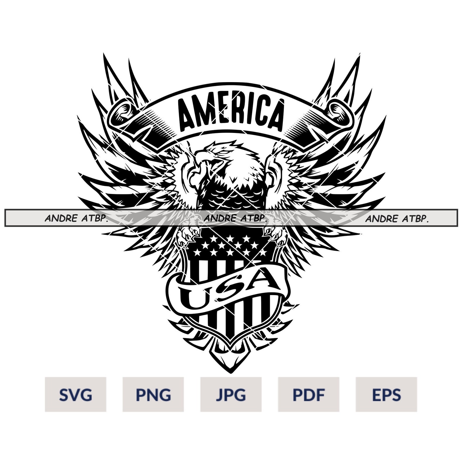 Patriotic Eagle Svg File | Eagle Through Flag Svg | American Flag Svg ...