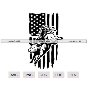 Rodeo Svg | Bull Rider Svg | Ranch Western Country Farm | Cowboy Svg | Bull Riding Svg | Cricut & Silhouette | American Flag Svg | Png Eps