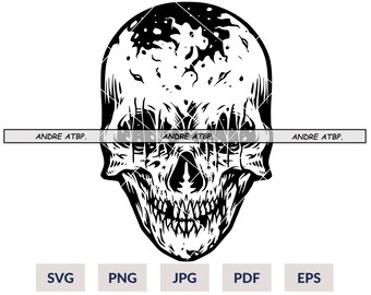 Skull Svg | Skull Head Svg | skeleton svg Skull Clipart | Skull Illustration | Skull Shirt | Skull Silhouette | Skull Cut Files | Skull Png