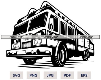 Fire Truck SVG, Fire Engine SVG, First Responder Svg, Fire Truck Clipart, Fire Truck Files for Cricut, Cut Files For Silhouette, Svg files