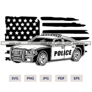 US Police Car SVG, Police Car Png, Police Car Clipart, Police Svg, Policeman Svg, Police Car Cut file, Silhouette, Svg, Png, Eps, Pdf,Vector