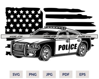 US Police Car SVG, Police Car Png, Police Car Clipart, Police Svg, Policeman Svg, Police Car Cut file, Silhouette, Svg, Png, Eps, Pdf,Vector