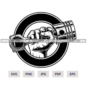 Hand holding piston Svg, Hand mechanic Svg, Biker Svg, Mechanic Svg, Hand Holding Engince Piston Mechanic Auto Car Part Biker Fix Repair