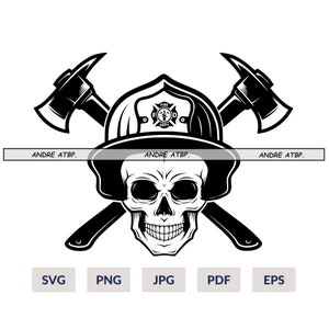 Firefighter Skull Svg File | Firefighter svg | Fireman svg | Firefighter Shirt | Firefighter Png | Firefighter Clipart | 911 Svg | Cut files