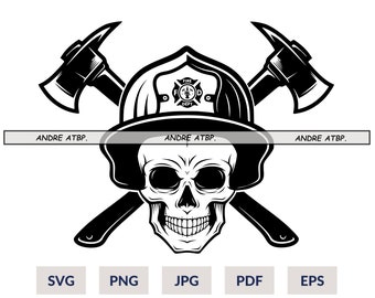 Firefighter Skull Svg File | Firefighter svg | Fireman svg | Firefighter Shirt | Firefighter Png | Firefighter Clipart | 911 Svg | Cut files