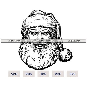 Santa svg, santa head svg, christmas svg, santa svg file, santa svg cut file, santa png, svg files, cricut silhouette svg cut cutting file