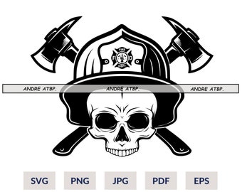 Firefighter Skull Svg File | Firefighter svg | Fireman svg | Firefighter Shirt | Firefighter Png | Firefighter Clipart | 911 Svg | Cut files