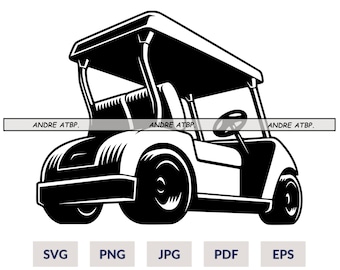 Golf Cart SVG File, Golf Cart Svg, Golf Cart Clipart, Golf Cart Cut Files For Silhouette, Golf Cart Files for Cricut, Golf Cart Png, Golf
