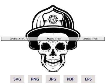 Firefighter Skull Svg File | Firefighter svg | Fireman svg | Firefighter Shirt | Firefighter Png | Firefighter Clipart | 911 Svg | Cut files