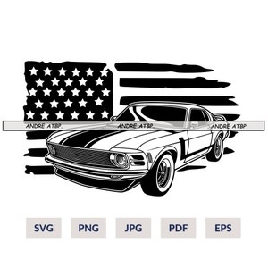US Muscle Car svg | US Vintage Car | Retro Car svg | Classic Car svg | Muscle Car Clipart | Muscle Car Cutfile | Muscle Car png | Car png