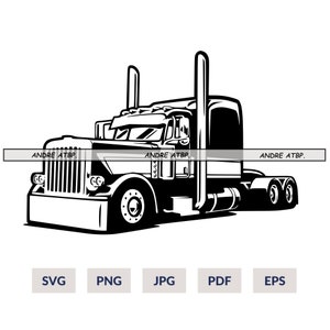 Semi truck Svg, Semi Truck Png, Truck Driver Png, Trucker Svg, 18 Wheeler Svg, Gift for Him, Cut Files for Cricut, Clipart, Svg, Png, Vector