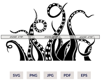 Octopus Svg, Octopus Tentacles Svg, Tentacles Svg, Tentacles Clipart, Kraken Svg, Tentacles Vector, Tentacles Cutfile, Tentacles Cricut PNG
