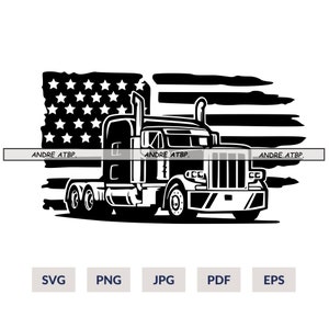 US Semi truck Svg, Semi Truck Png, Truck Driver Png, Trucker Svg, 18 Wheeler Svg, Truck Clipart, Cut Files for Cricut, Clipart, Svg, Png,Eps