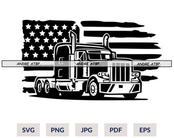 US Semi truck Svg, Semi Truck Png, Truck Driver Png, Trucker Svg, 18 Wheeler Svg, Truck Clipart, Cut Files for Cricut, Clipart, Svg, Png,Eps