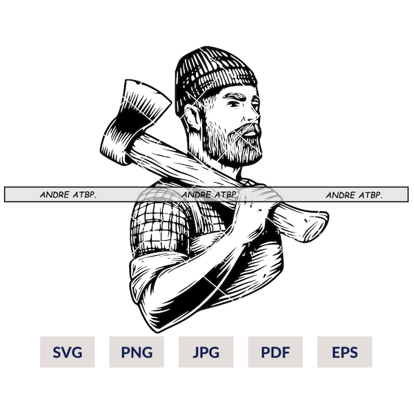 Lumberjack svg, Woodcutter Svg, Lumberjack Clipart, Lumberjack Cutfile, Axe svg, Wood Cutter svg, Logging svg, Logger Dad svg, Beanie svg