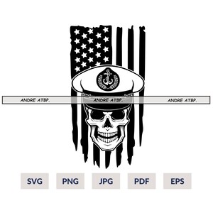 US Sailor Skull Svg | Captain Svg| US Boat Captain Svg | Sea Captain Skeleton Svg | boat crew png | Cricut designs towboat captain | Captain