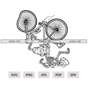 Biking Skeleton Fall Svg, Ride or Die Svg, Biking Svg, Bicycle Svg, Skull Bike Svg, Bike Life Svg, Bicycle Crash Svg, Cut Files, eps, png