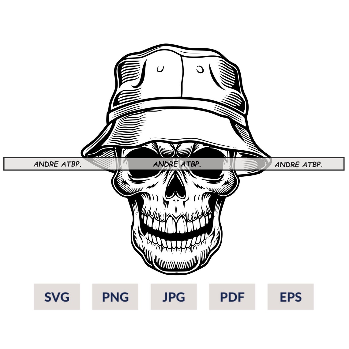Bucket Hat Skull SVG, Skeleton Cap SVG, Dad Hat Skull Svg, Skull With