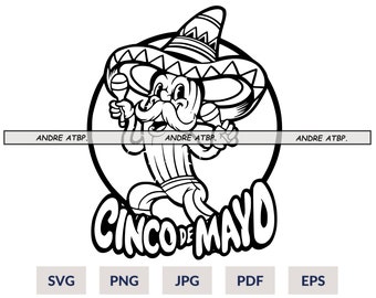 Cinco De Mayo svg, Cinco de Mayo Cactus Svg, Happy Cinco De Mayo Svg, Fiesta Cut Files, Mexico Svg, Cactus Clipart, Silhouette Cricut