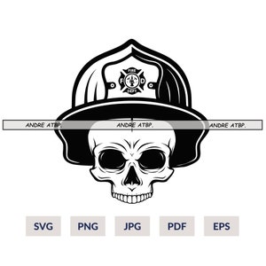 Firefighter Skull Svg File | Firefighter svg | Fireman svg | Firefighter Shirt | Firefighter Png | Firefighter Clipart | 911 Svg | Cut files