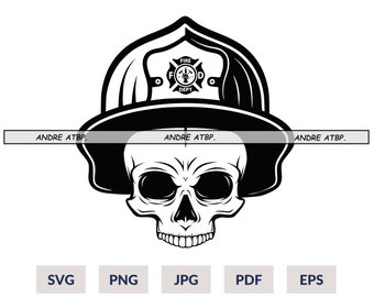 Firefighter Skull Svg File | Firefighter svg | Fireman svg | Firefighter Shirt | Firefighter Png | Firefighter Clipart | 911 Svg | Cut files