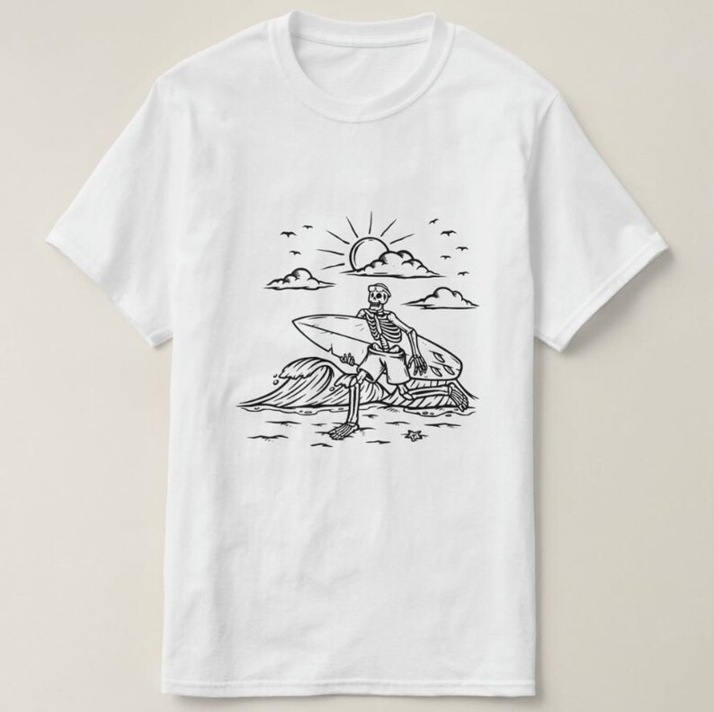 Surfing Skeleton SVG, Surf T-shirt Logo Graphics, Cut Files, Surfer ...