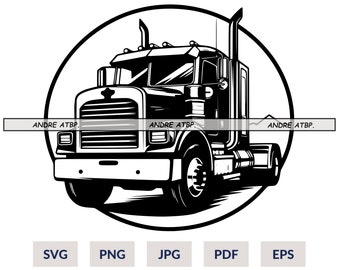 アメリカ国旗付きセミトラック SVG および PNG ファイル グラフィック