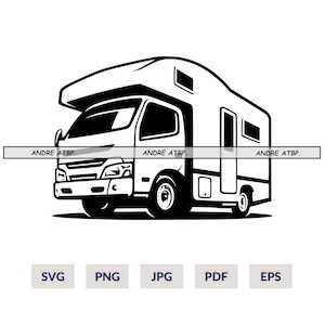 Camper Van SVG Cut File | White Van, Van Life, Camping, Van Outline, Van Clipart SVG Files | Instant Digital DOWNLOAD