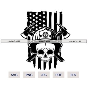 US Firefighter Skull Svg | Firefighter svg | US Firefighter svg | Firefighter Shirt | Firefighter Png | Firefighter Clipart | Cutting files