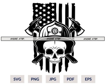 US Firefighter Skull Svg | Firefighter svg | US Firefighter svg | Firefighter Shirt | Firefighter Png | Firefighter Clipart | Cutting files