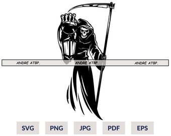 Death SVG | Grim Reaper SVG T-Shirt Decal Vinyl Stencil Graphics | Cricut Cut File Silhouette Cuttable Clipart Vector Digital Png Eps